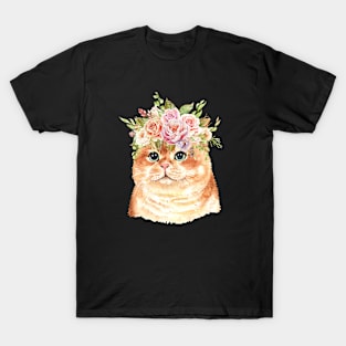 Cute Cat Flower T-Shirt